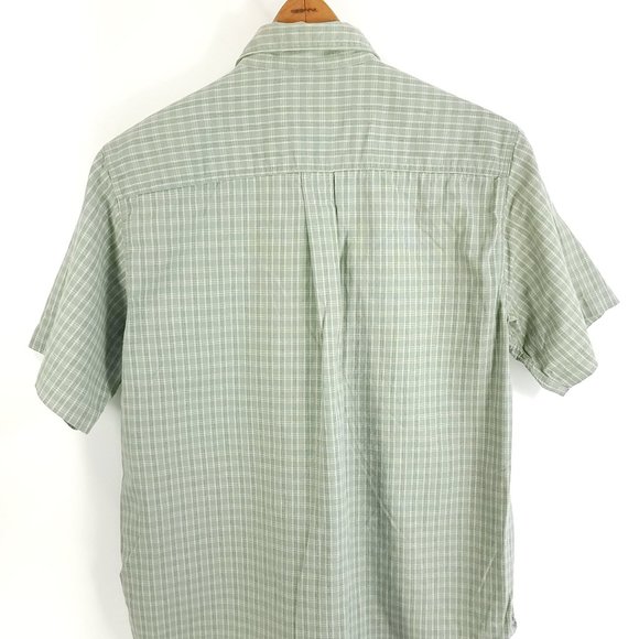 Woolrich Top Women's Medium Multicolor Plaid Cotton Button Front Short Sleeve - Picture 5 of 7